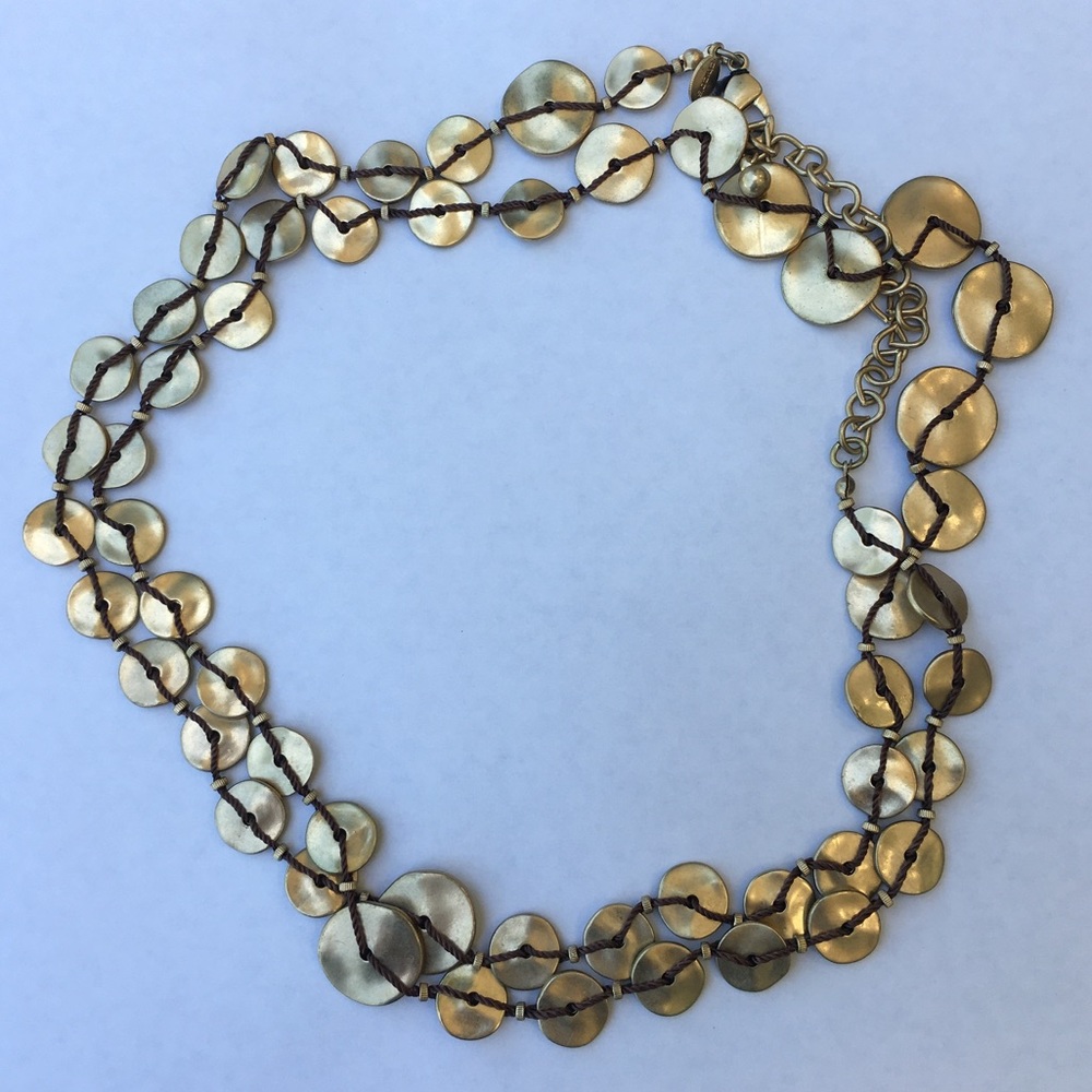 Chico’s Gold Tone Disk Coin Necklace - Picture 10 of 10
